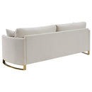  Coaster Furniture Corliss 508821 Upholstered Curved Track Arm Sofa - Beige IMAGE 5
