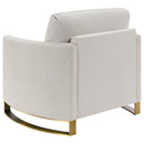  Coaster Furniture Corliss 508823 Upholstered Curved Track Arm Chair - Beige IMAGE 5