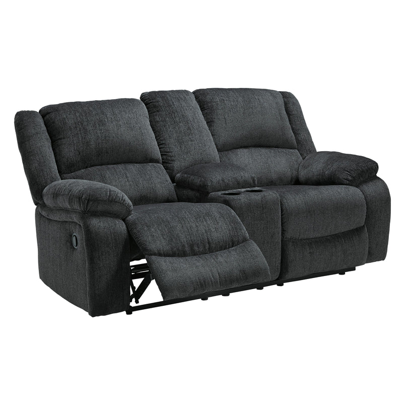 Signature Design by Ashley Draycoll Reclining Fabric Loveseat with Console 7650494 IMAGE 3