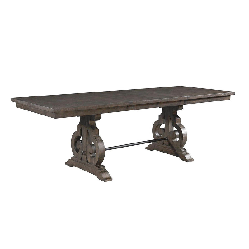 Elements International Stone Counter Height Dining Table with Trestle Base DST190CDTB IMAGE 1