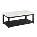  Elements International Marcello CML100CTE White Marble Rectangle Coffee Table IMAGE 1