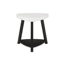  Elements International Trinity CTN100ET White Marble Top End Table IMAGE 2