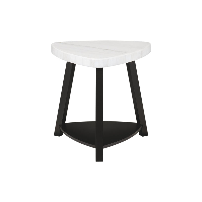  Elements International Trinity CTN100ET White Marble Top End Table IMAGE 2