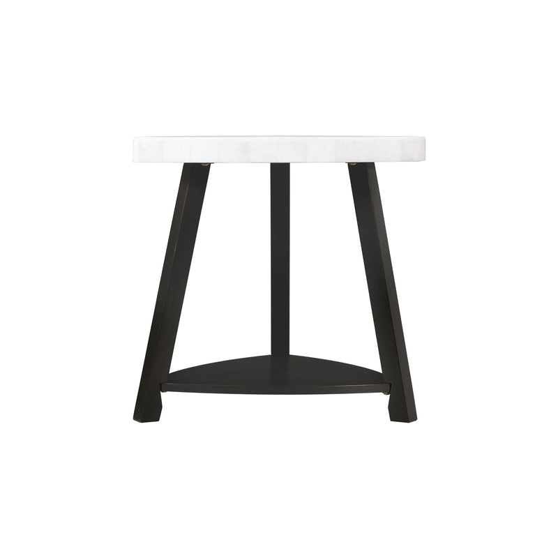  Elements International Trinity CTN100ET White Marble Top End Table IMAGE 3