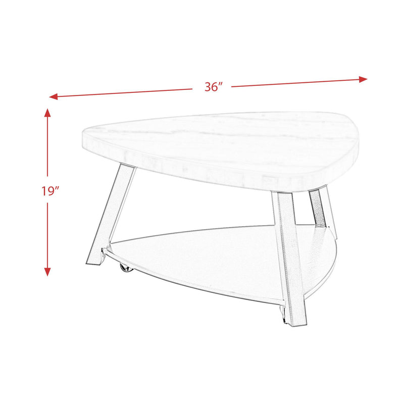 Elements International Trinity CTN100CT White Marble Top Coffee Table IMAGE 10
