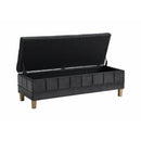  Elements International Crosby Tufted Storage Ottoman - Gun Metal IMAGE 2