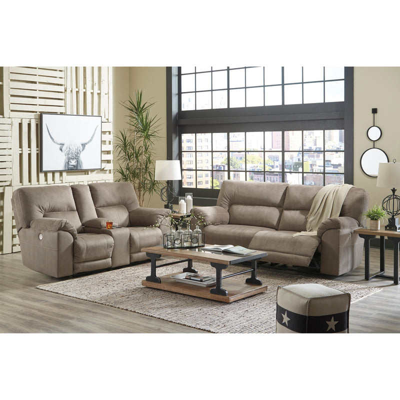 Benchcraft Cavalcade Power Reclining Leather Look Loveseat with Console 7760196 IMAGE 12