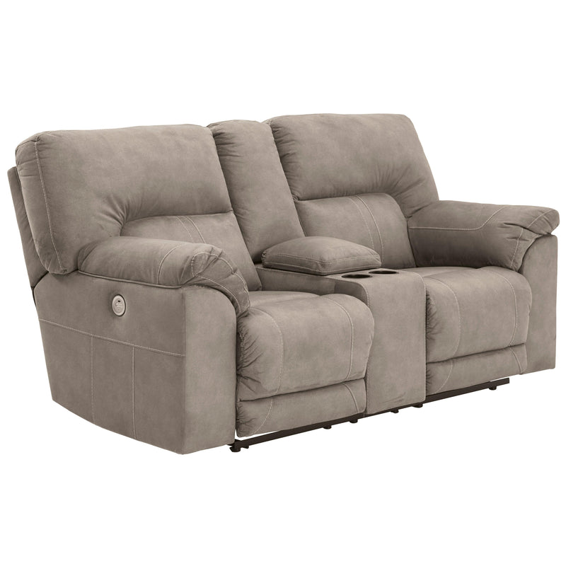 Benchcraft Cavalcade Power Reclining Leather Look Loveseat with Console 7760196 IMAGE 2