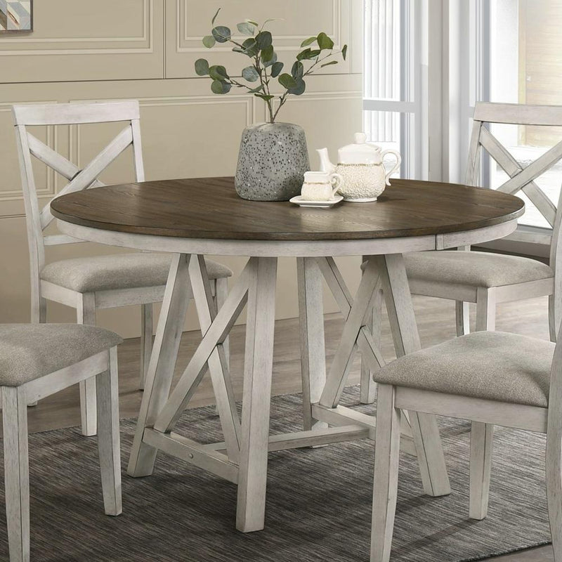 New Classic Furniture Round Somerset Dining Table with Trestle Base D2959-11 IMAGE 1