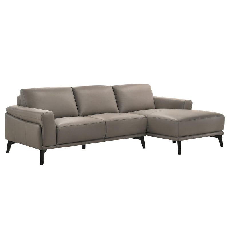 New Classic Furniture Lucca Leather 2 pc Sectional L9966-20L-SGR/L9966-17R-SGR IMAGE 2