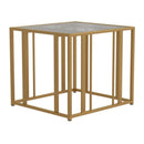  Coaster Furniture Adri 723607 Rectangular Glass Top Side End Table - Matte Brass IMAGE 1
