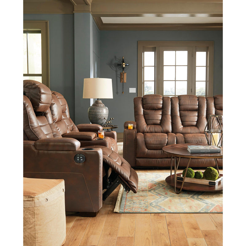 Signature Design by Ashley Owner's Box Power Reclining Leather Look Loveseat with Console 2450518 IMAGE 11