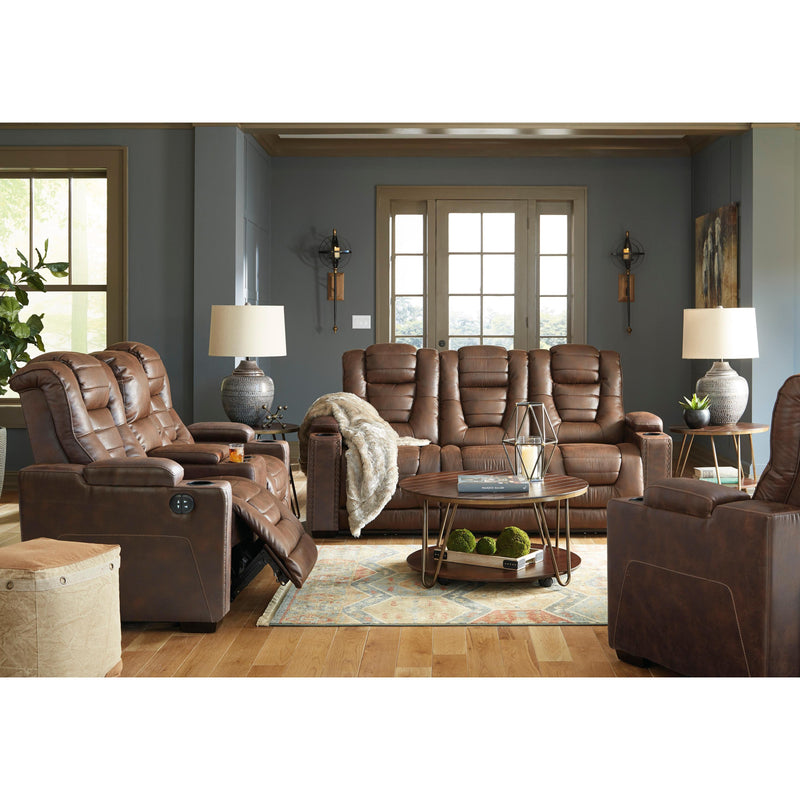 Signature Design by Ashley Owner's Box Power Reclining Leather Look Loveseat with Console 2450518 IMAGE 14