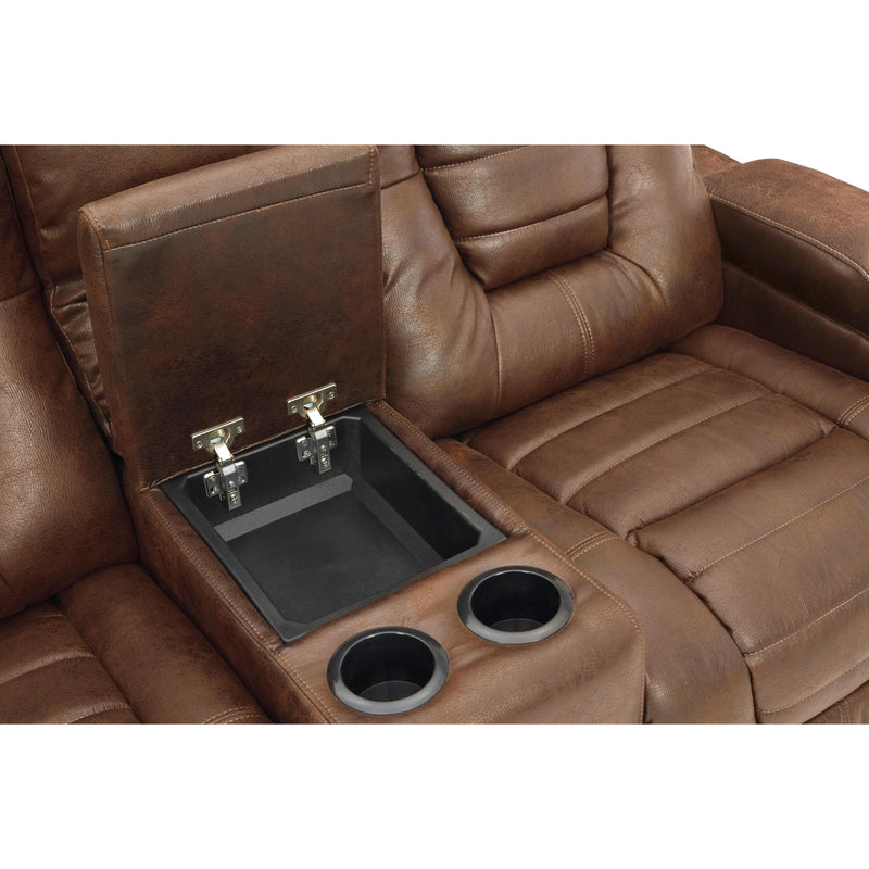 Signature Design by Ashley Owner's Box Power Reclining Leather Look Loveseat with Console 2450518 IMAGE 9