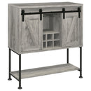 Coaster Furniture Claremont 183038 Sliding Door Home Bar Wine Cabinet - Grey Driftwood IMAGE 1