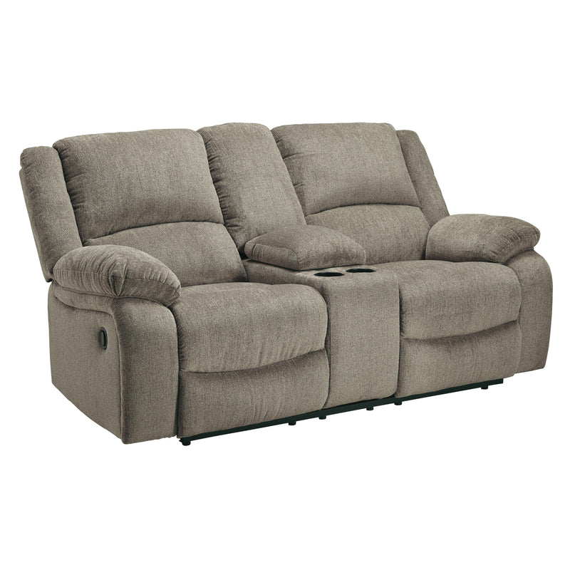 Signature Design by Ashley Draycoll Reclining Fabric Loveseat with Console 7650594 IMAGE 1