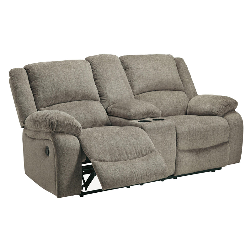 Signature Design by Ashley Draycoll Reclining Fabric Loveseat with Console 7650594 IMAGE 2