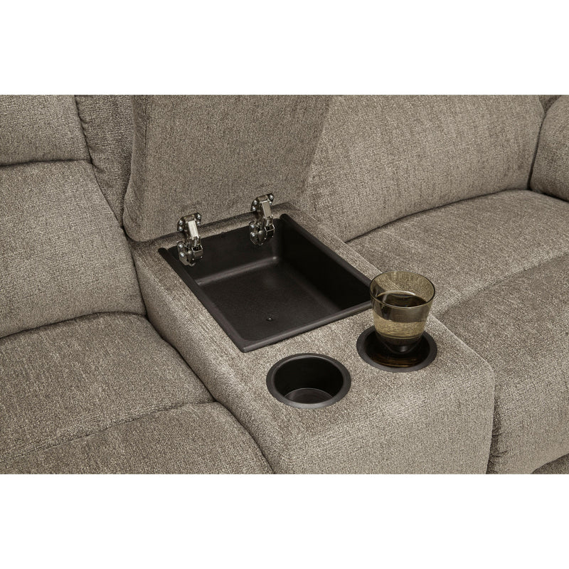 Signature Design by Ashley Draycoll Reclining Fabric Loveseat with Console 7650594 IMAGE 8