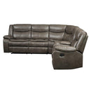 Acme Furniture Tavin Reclining Leather Match 3 pc Sectional 52540 IMAGE 3