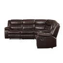 Acme Furniture Tavin Reclining Leather Match 3 pc Sectional 52545 IMAGE 2