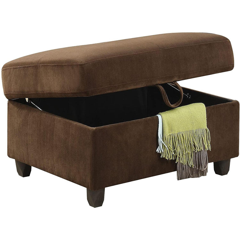 Acme Furniture Belville Fabric Storage Ottoman 52703 IMAGE 1