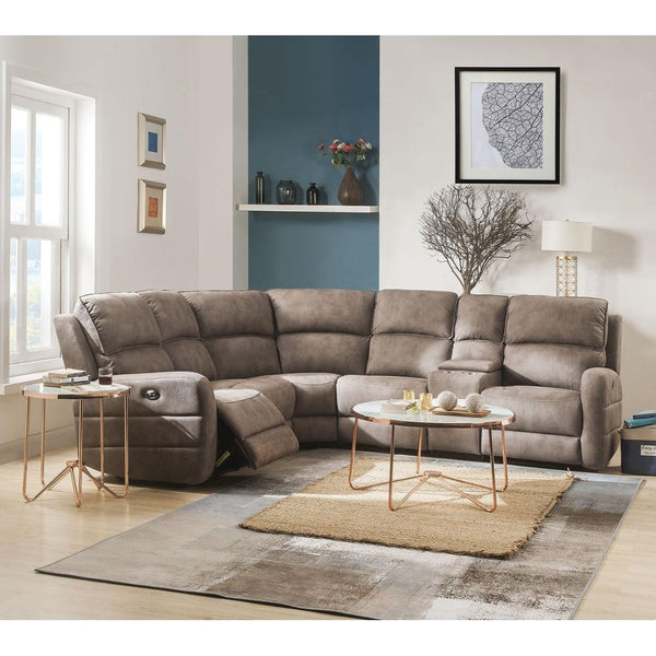 Acme Furniture Olwen Power Reclining Fabric 4 pc Sectional 54590 IMAGE 1