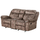 Acme Furniture Zubaida Reclining Fabric Loveseat with Console 55021 IMAGE 2