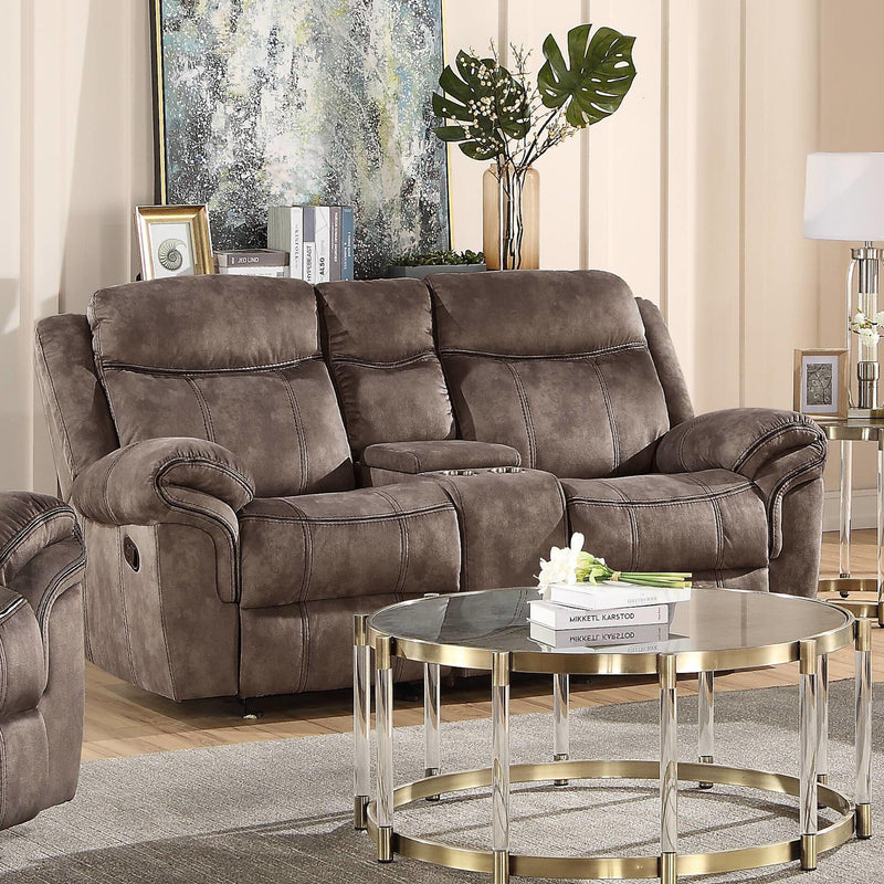 Acme Furniture Zubaida Reclining Fabric Loveseat with Console 55021 IMAGE 4