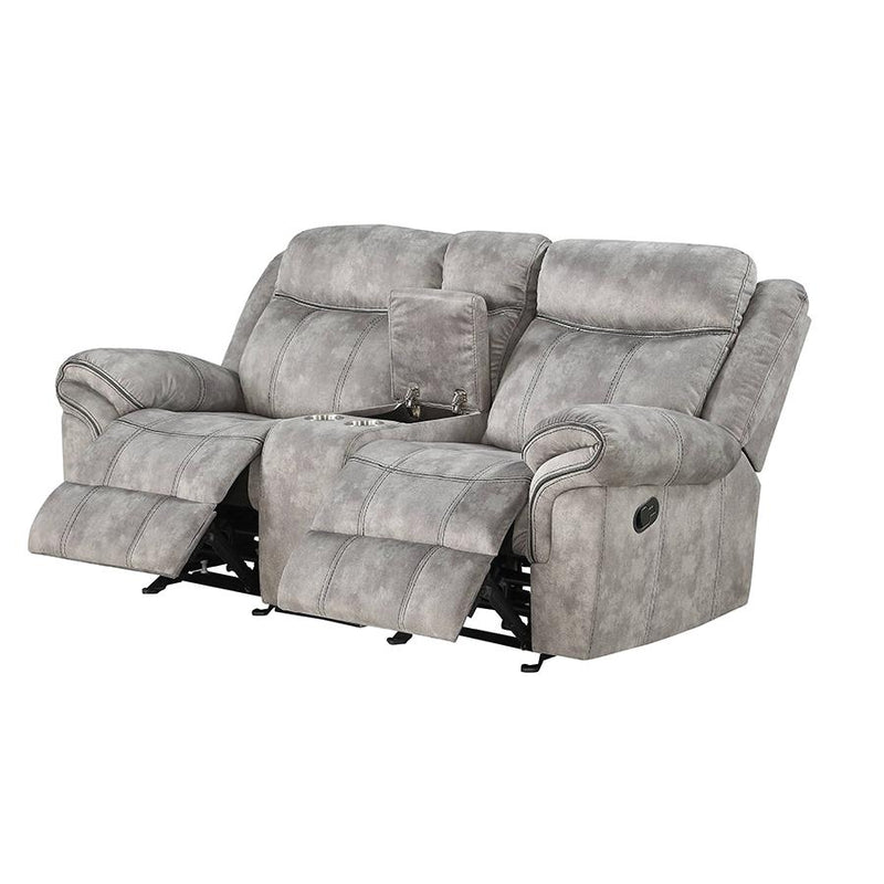 Acme Furniture Zubaida Reclining Fabric Loveseat with Console 55026 IMAGE 2