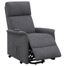  Coaster Furniture Herrera 609406P Upholstered Power Lift Massage Chair - Charcoal IMAGE 2