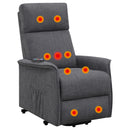  Coaster Furniture Herrera 609406P Upholstered Power Lift Massage Chair - Charcoal IMAGE 3