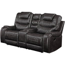 Acme Furniture Braylon Reclining Polyurethane Loveseat with Console 55411 IMAGE 2