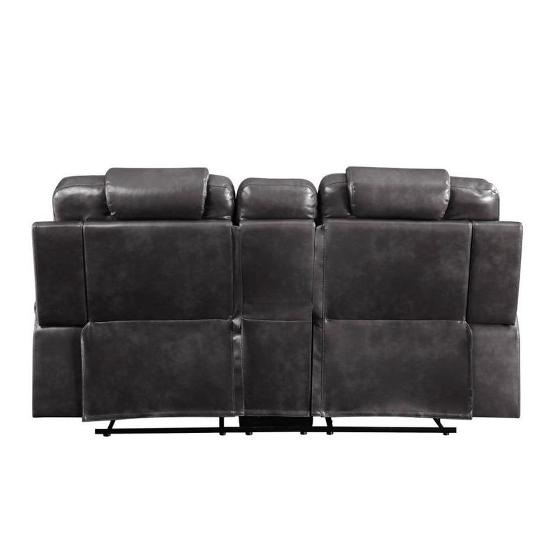 Acme Furniture Braylon Reclining Polyurethane Loveseat with Console 55411 IMAGE 5