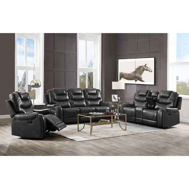 Acme Furniture Braylon Reclining Polyurethane Loveseat with Console 55411 IMAGE 8