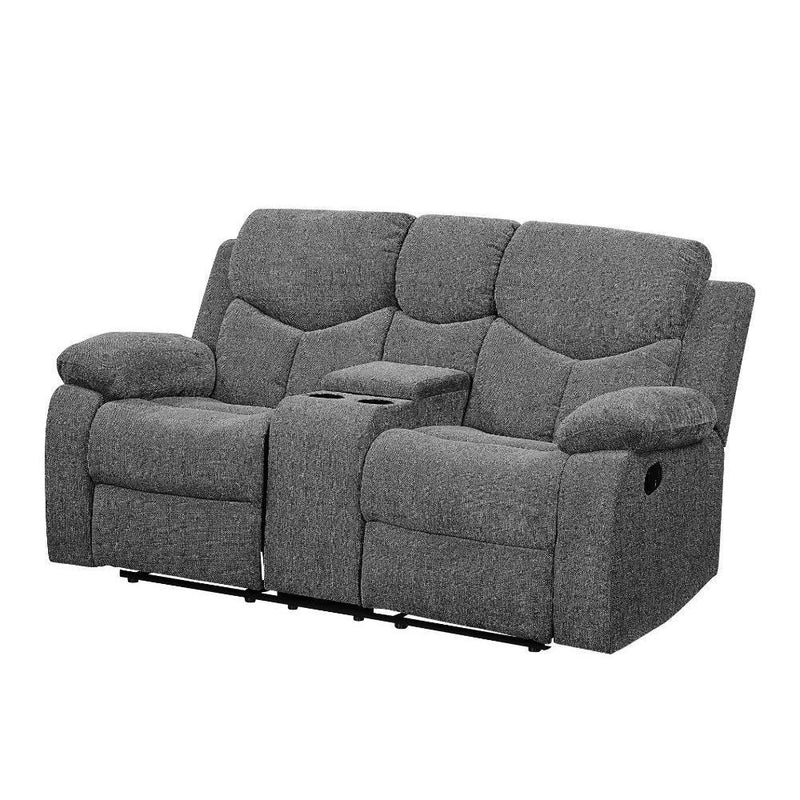 Acme Furniture Kalen Reclining Fabric Loveseat with Console 55441 IMAGE 2