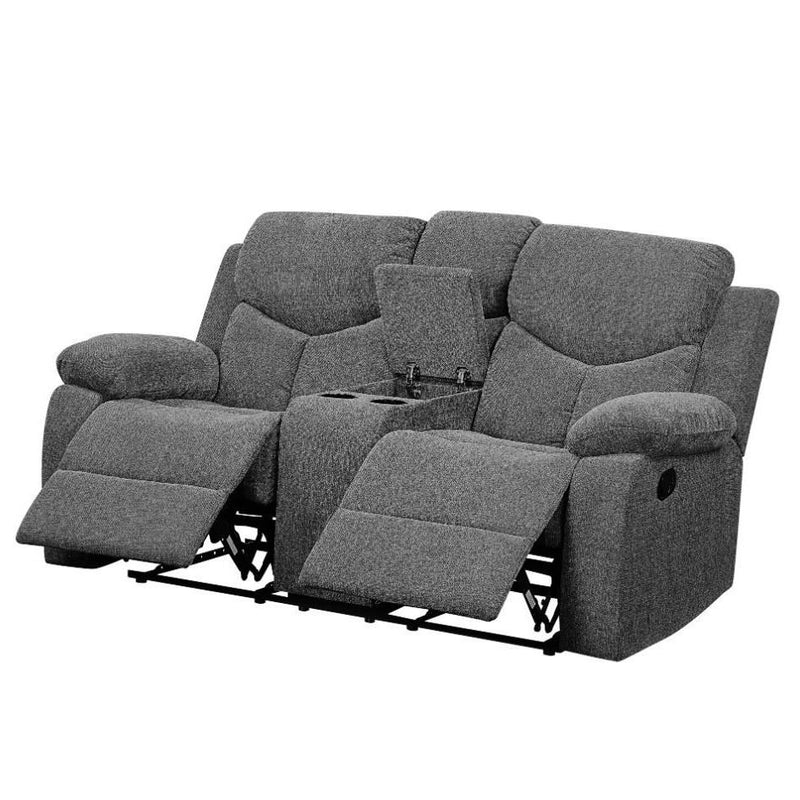 Acme Furniture Kalen Reclining Fabric Loveseat with Console 55441 IMAGE 3