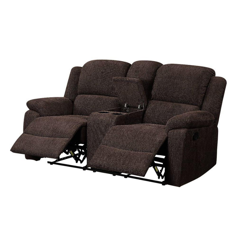 Acme Furniture Madden Reclining Fabric Loveseat with Console 55446 IMAGE 3