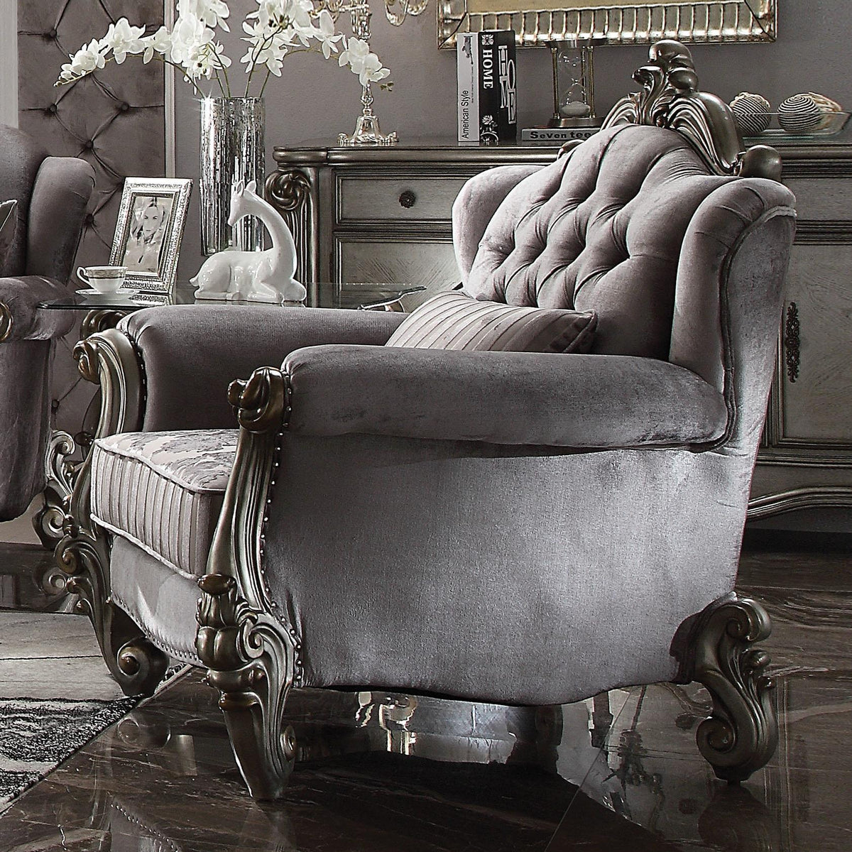 Acme Furniture Versailles 56842 Chair with Pillow