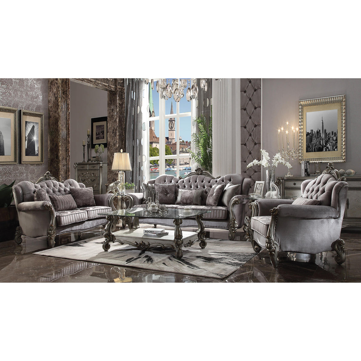 K1rico ACME FURNITUREアクメファニ Acme Furniture Versailles 56842 Chair with Pillow