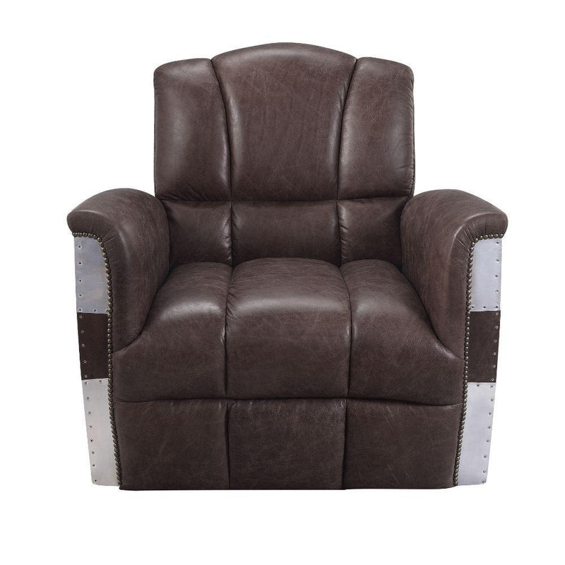 Acme Furniture Brancaster Stationary Leather Accent Chair 59716 IMAGE 1