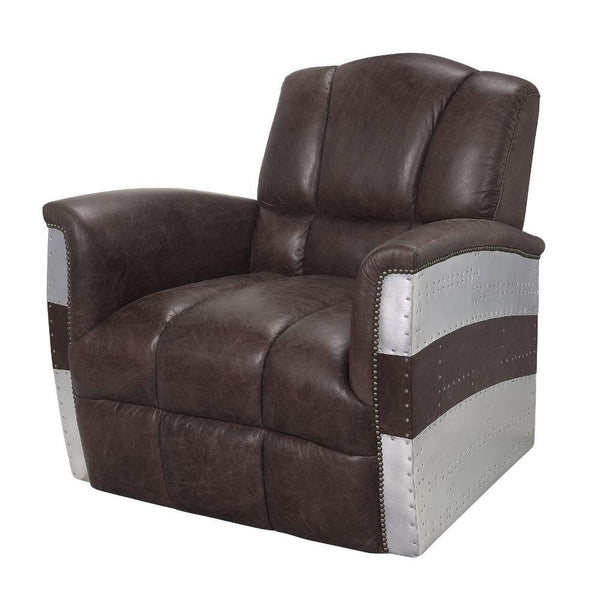 Acme Furniture Kalona Stationary Leather Accent Chair 59717 IMAGE 1