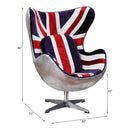 Acme Furniture Brancaster 59835 British Flag Accent Chair with Swivel IMAGE 7