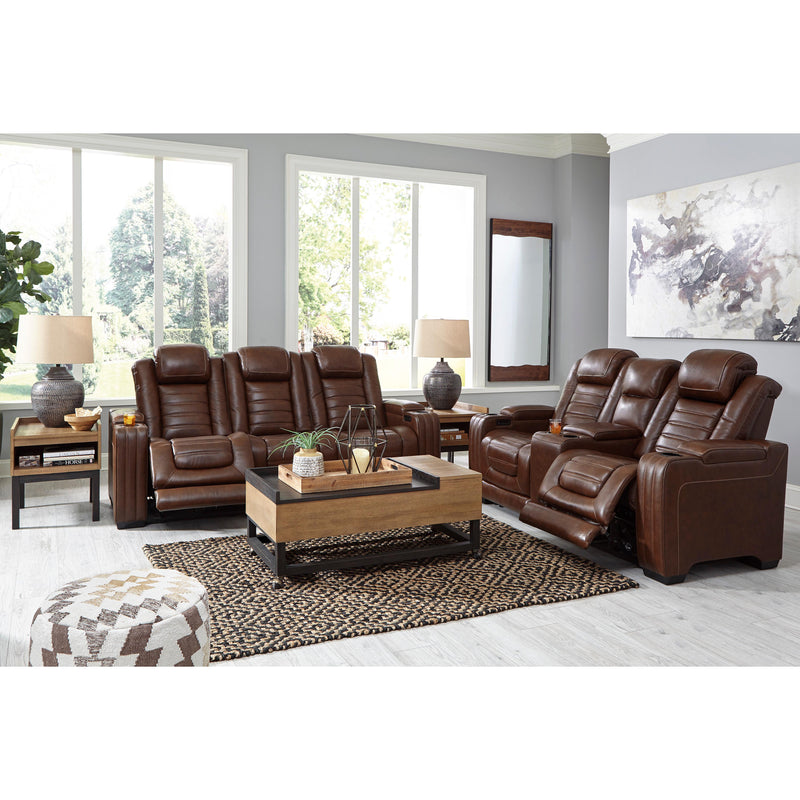 Signature Design by Ashley Backtrack Power Reclining Leather Match Loveseat with Console U2800418 IMAGE 16