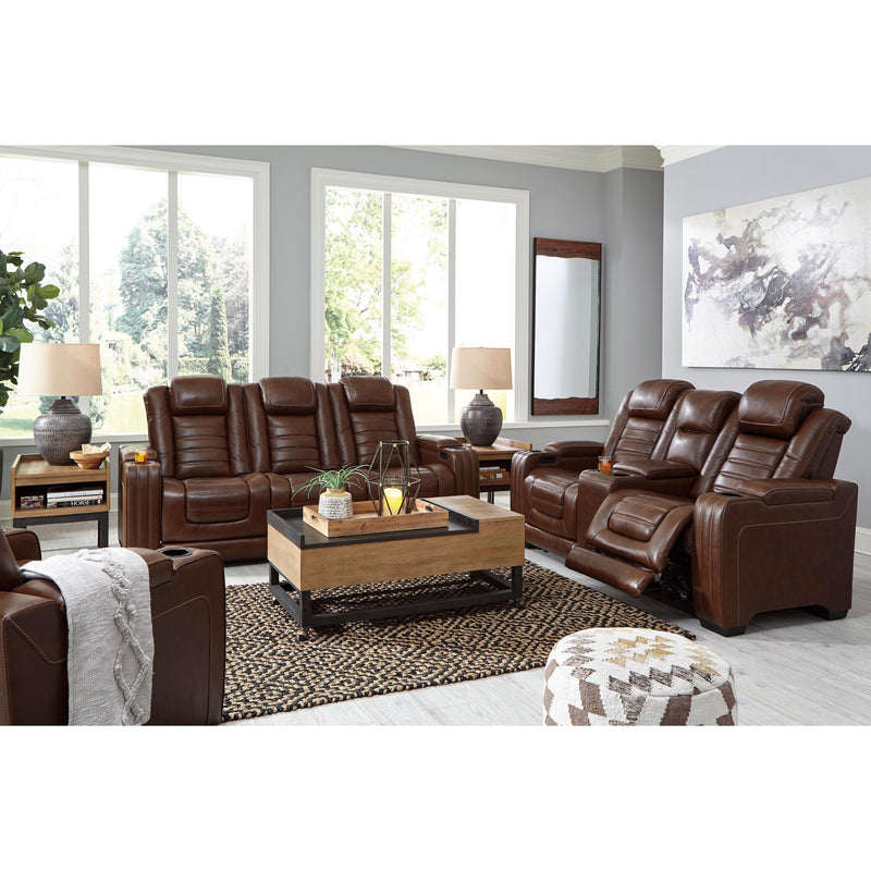 Signature Design by Ashley Backtrack Power Reclining Leather Match Loveseat with Console U2800418 IMAGE 18