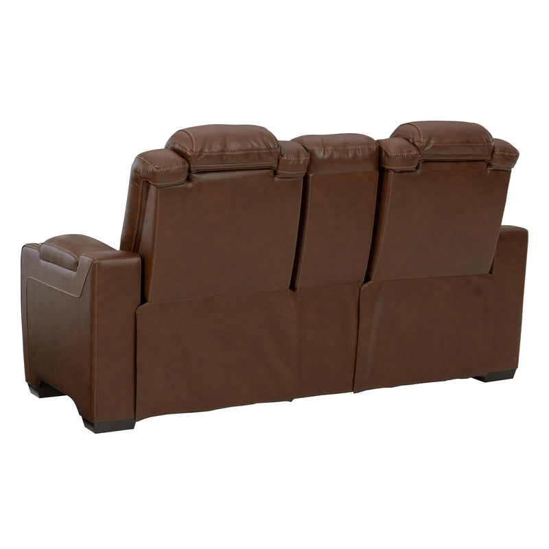 Signature Design by Ashley Backtrack Power Reclining Leather Match Loveseat with Console U2800418 IMAGE 6