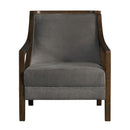  Elements International Hopkins UHK526101E Accent Chair - Charcoal/Espresso IMAGE 2