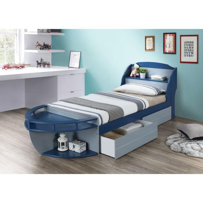 Acme Furniture Neptune II 30620T Twin Bed with 2 Storage Drawers - Gray & Navy IMAGE 10