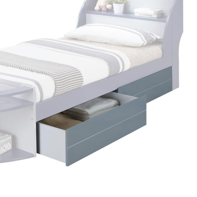 Acme Furniture Neptune II 30620T Twin Bed with 2 Storage Drawers - Gray & Navy IMAGE 9