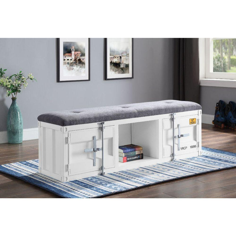 Acme Furniture Cargo 35912 Storage Bench - White IMAGE 1