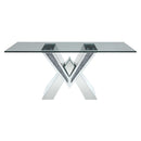 Acme Furniture Noralie Dining Table with Glass Top and Pedestal Base 71280 IMAGE 1